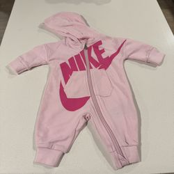 Nike Newborn Pink Bodysuit Zip Up