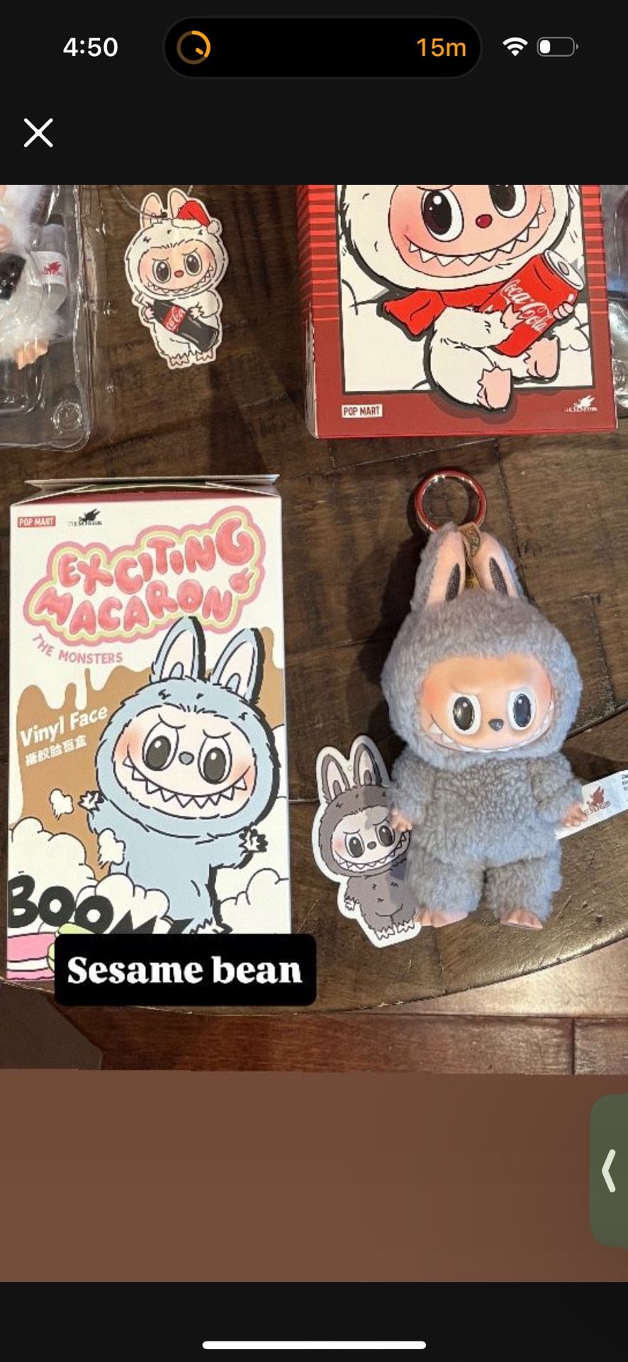 Pop Mart Labubu The Monsters Tasty Macarons Sesame Bean