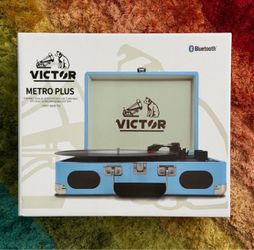 BRAND NEW Victor Light Blue Record Player