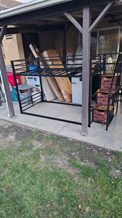 Bunk bed twin frame with led lights