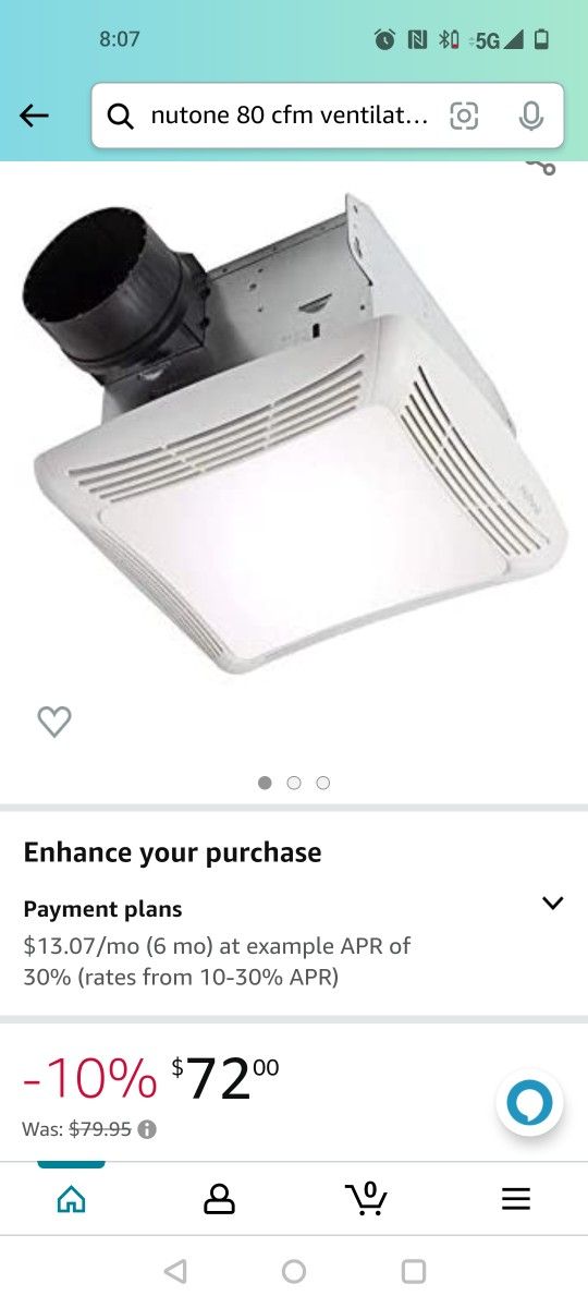 NUTONE Ventilation Fan With Light