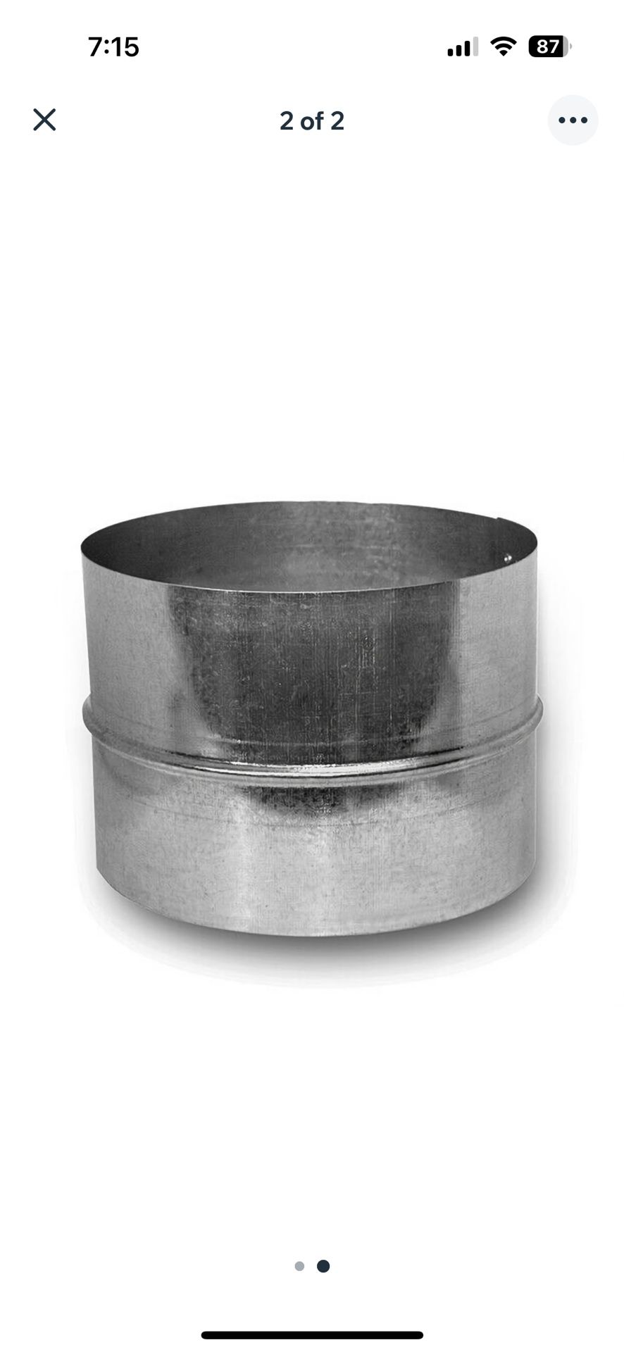 6" x 5' Spiral Pipe (Duct) 26 ga. with Male Duct Connector (1-Pack) More Size Options available