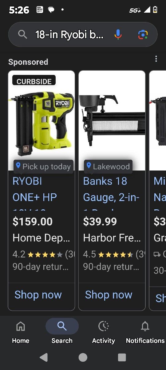 Ryobi 18v 5/8 2 Inch Battery Powered