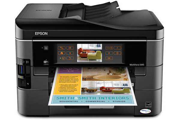 Epson 845 Business Wireless Color 2 Tray Printer Copier Fax Scanner