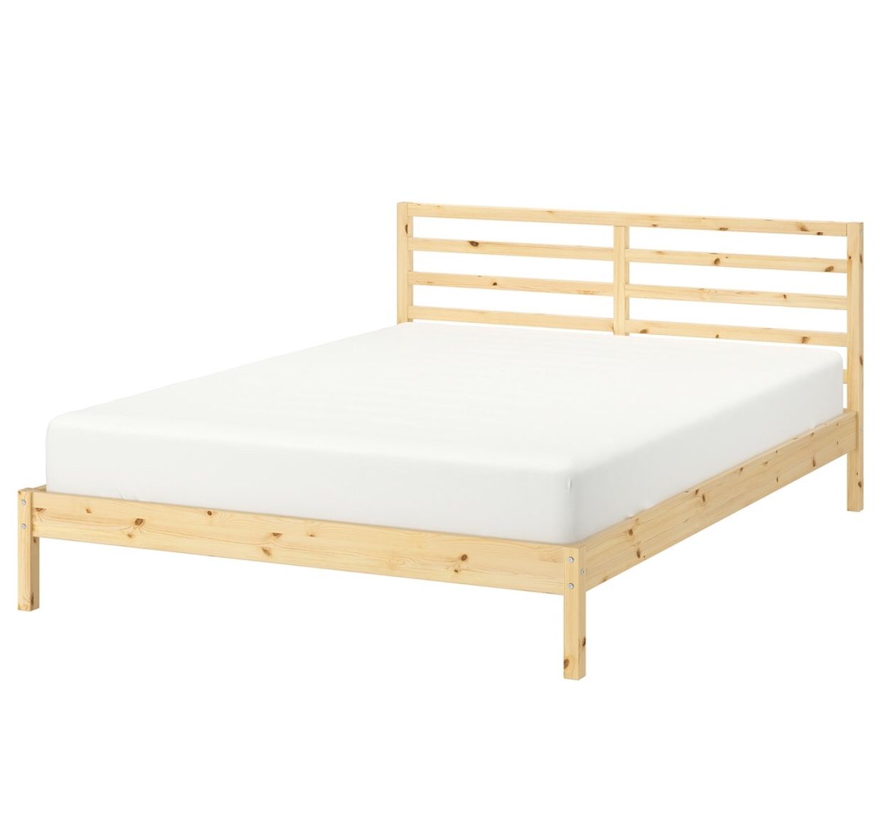 Queen Bed Frame TARVA Pine w/ Luröy slats.