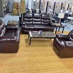 Recliner Brown  3pc 