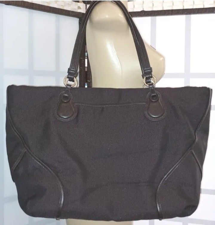 TUMI Brown Ballistic Nylon Leather Travel Laptop Shoulder Bag Zip Tote Business