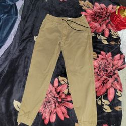 Mens Medium Tan Cargo Joggers