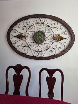 Oval Metal Scrollwork Wall Art