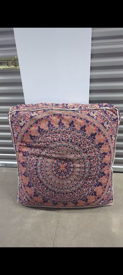 Indian Mandala Floor Pillow Square Ottoman Pouf Daybed Oversized Cushion
