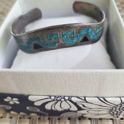 Sterling Silver And Turquoise Cuff Bracelet