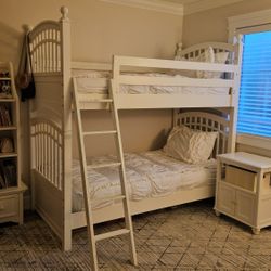 White Twin Over Twin Bunk Bed