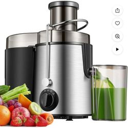 Juicer, Juicer Machine Vegetable and Fruit, Juice Extractor Easy to Clean, Centrifugal Juicer with 3'' Feed Chute, Stainless Steel, 3 Speed, Anti-Drip