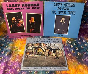 Three albums by Larry Norman. Roll away the stone, the Israel, tapes, and Come as a child.