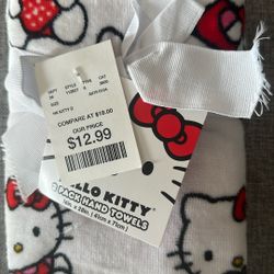 New Hello Kitty Hand Towels (pack Of Two ) 