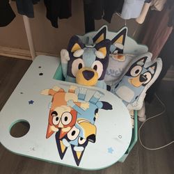 Kids Bluey Desk,pillow Blanket 