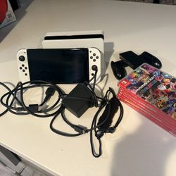 Nintendo Switch OLED Console Bundle – Dock, Controller, Games