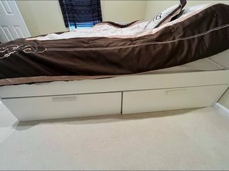Queen bed frame with storage