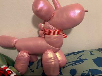 iridescent balloon unicorn and dinosaur plush