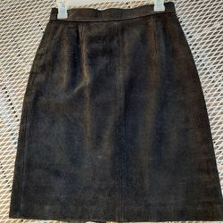 Black Suede 1980's Skirt