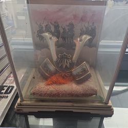 Miniature Samarai Helmet in Display Case