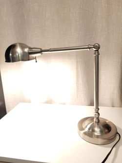 Brushed Nickel Adjustable Arm Desk Lamp