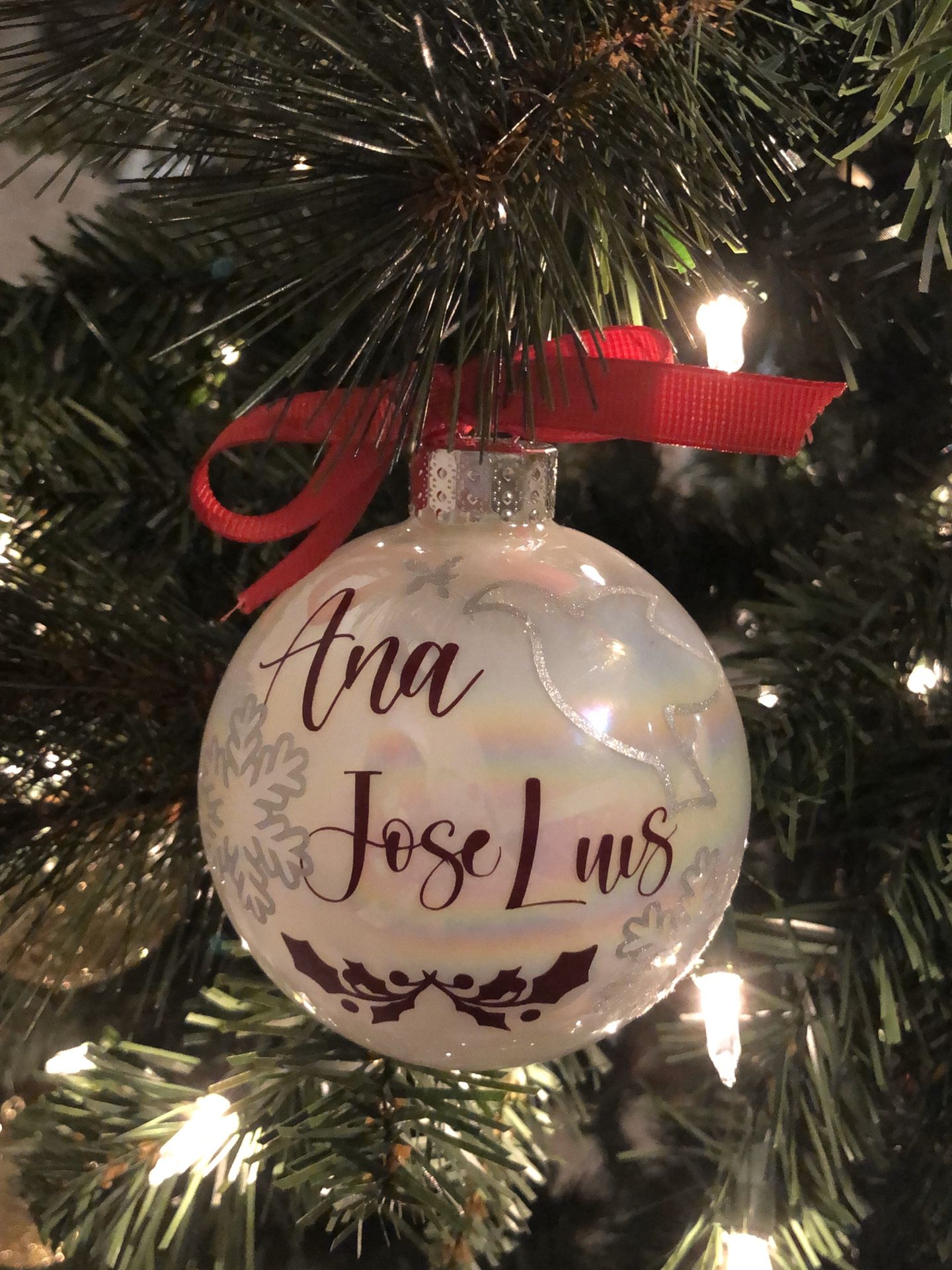 Names personalized on ornaments