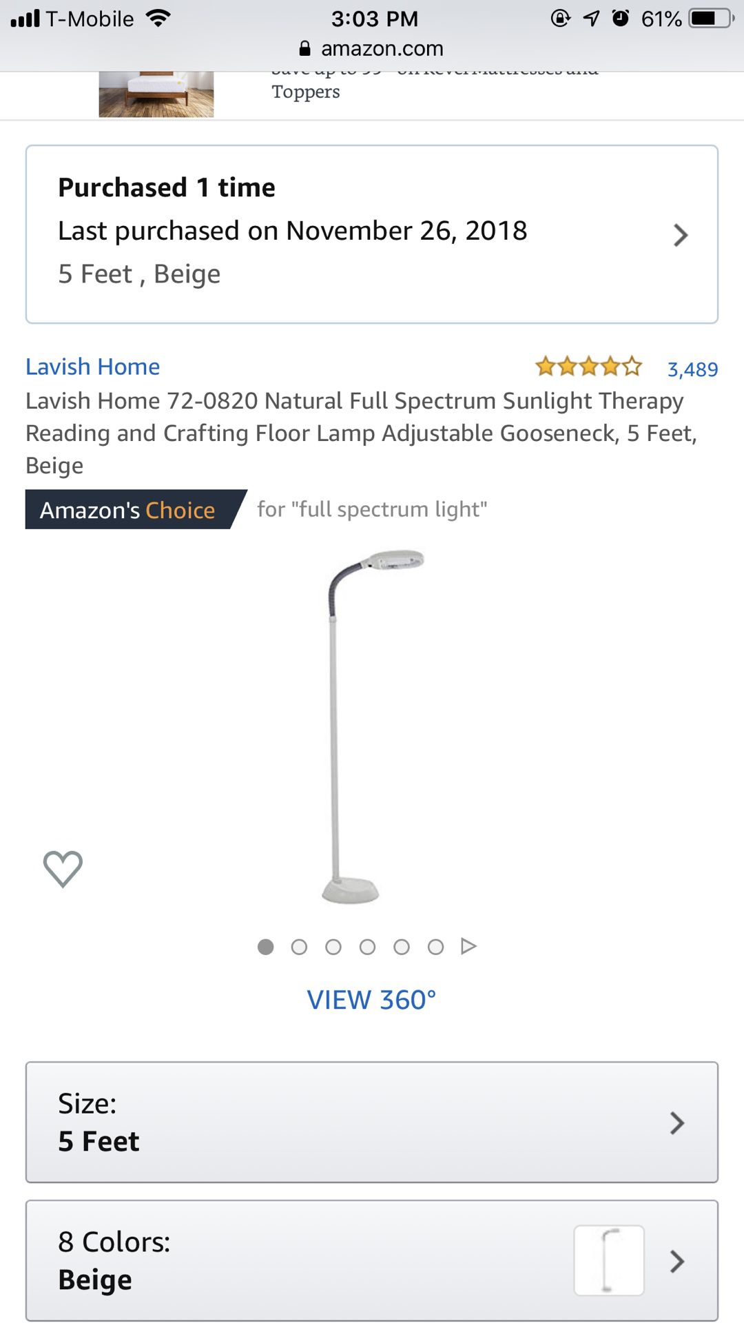 Floor / Reading lamp ***Bright Light***