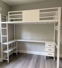 2025 Twin Size Loft Bed w/ Desk, Storage, Drawers & LED Lights