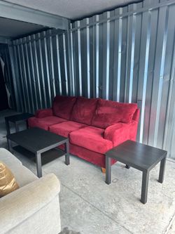 Sofa Couch Red Modern Style W/ Coffee Table & 2 End Tables‼️Well Built‼️$145‼️FREE DELIVERY‼️
