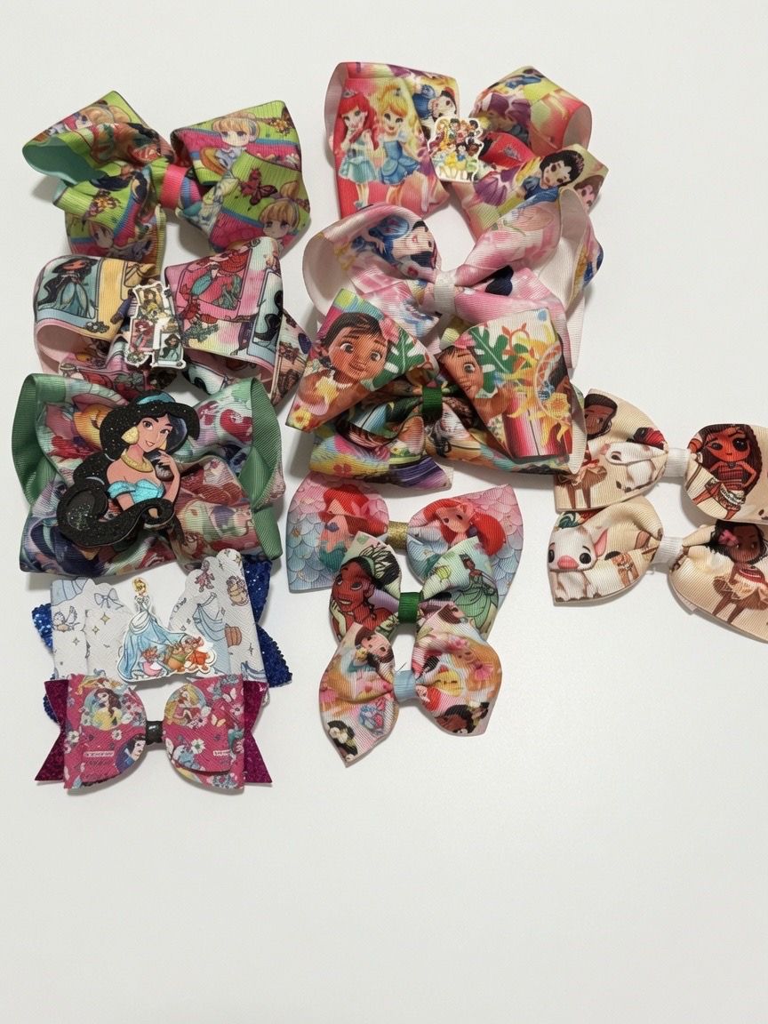 Disney princess hair bows bundle (different sizes)