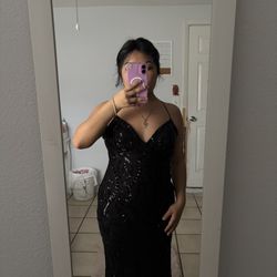 Black Sequin Dress