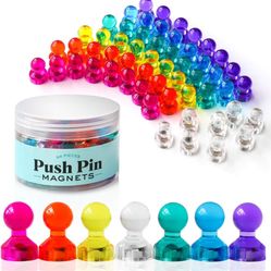 NEW- Two Tubs- 112 pieces- Super Strong Push Pin Magnets for Office Whiteboard