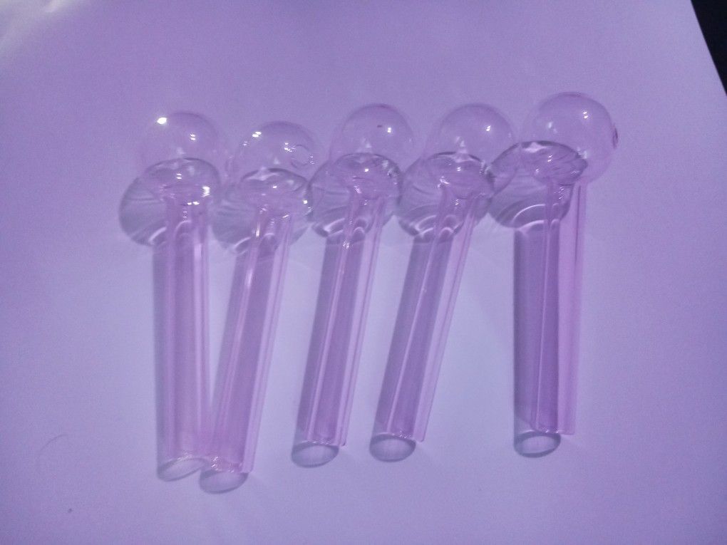 5 Pack Pink Thick Pyrex Glass Oil Burner Pipes