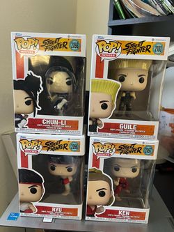 Funko Pop New upcoming Street Fighter Movie: Ryu Ken Guile and Chun Li set of 4