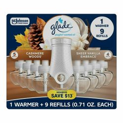 Glade PlugIns Scented Oil, Cashmere Woods with Sheer Vanilla Embrace, 1 Warmer + 9 Refills
4.7 stars out of 79 reviews
(4.7)|
79 ratings
Item # 