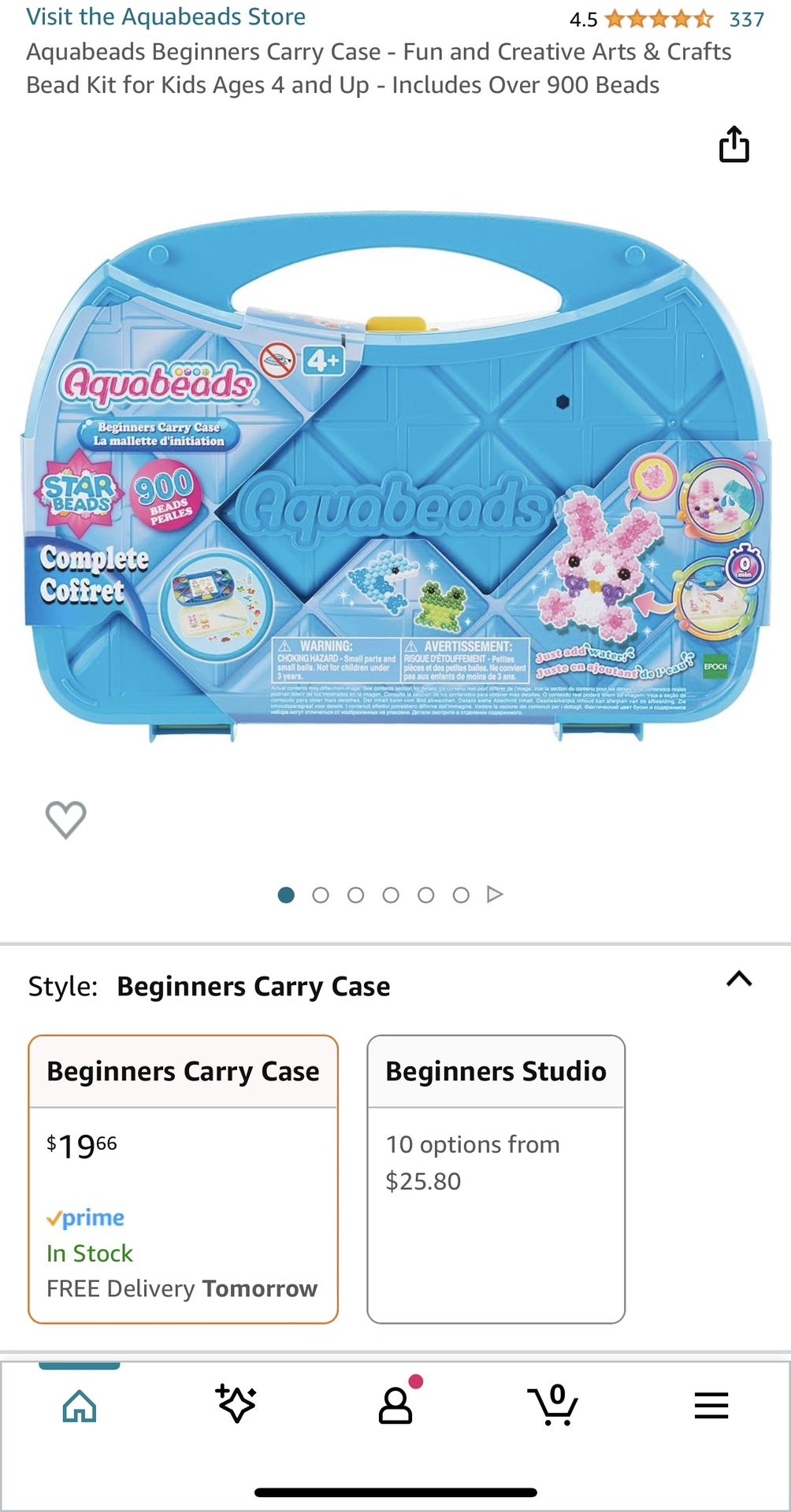 Aquabeads Beginners Carry Case - Fun and Creative Arts & Crafts Bead Kit for Kids Ages 4 