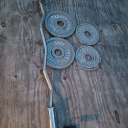 Olympic curl bar and weights