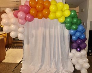 Balloon garlands and dessert table decor