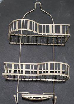 🛁 2-Tier Hanging Shower Caddy – Metal Storage Rack