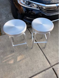 Crate & Barrel Aluminum Stools
