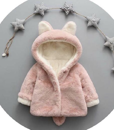 PatPat NWT baby adorable ear decor solid hooded coat 6-9M 