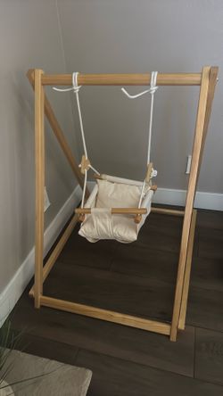 wooden baby swing