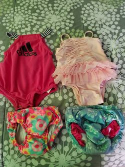 6-12 and 18 month girl bathing suits and swimming diaper