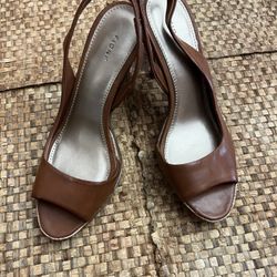 Camel Sling With Cork Heels Size 6 New