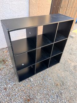 Black Nine Shelf Cube Cubby Storage (LxWxH: 12” x 36” x 36”)