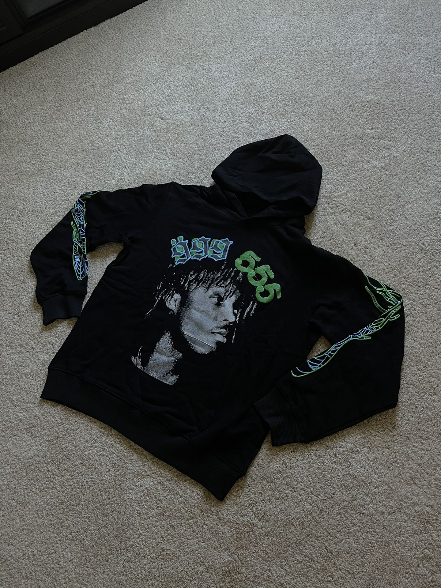 Juice WRLD X SP5DER Hoodie in Black