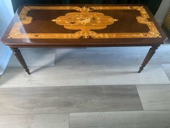 Vintage Marquetry Style Coffee Table