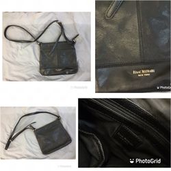 Isaac  Mizrahi Black Leather  Women  Bag