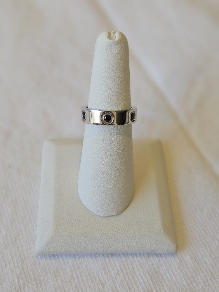 Cartier White Gold Black Sapphire Ring